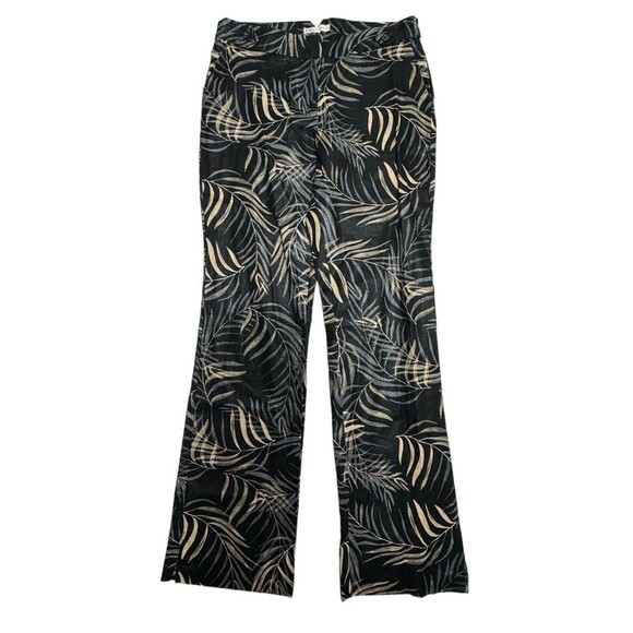 Cato Size 10 Contemporary Linen Blend‎ Tropical Pants Bamboo Leaf Pattern - NEW - Picture 1 of 12